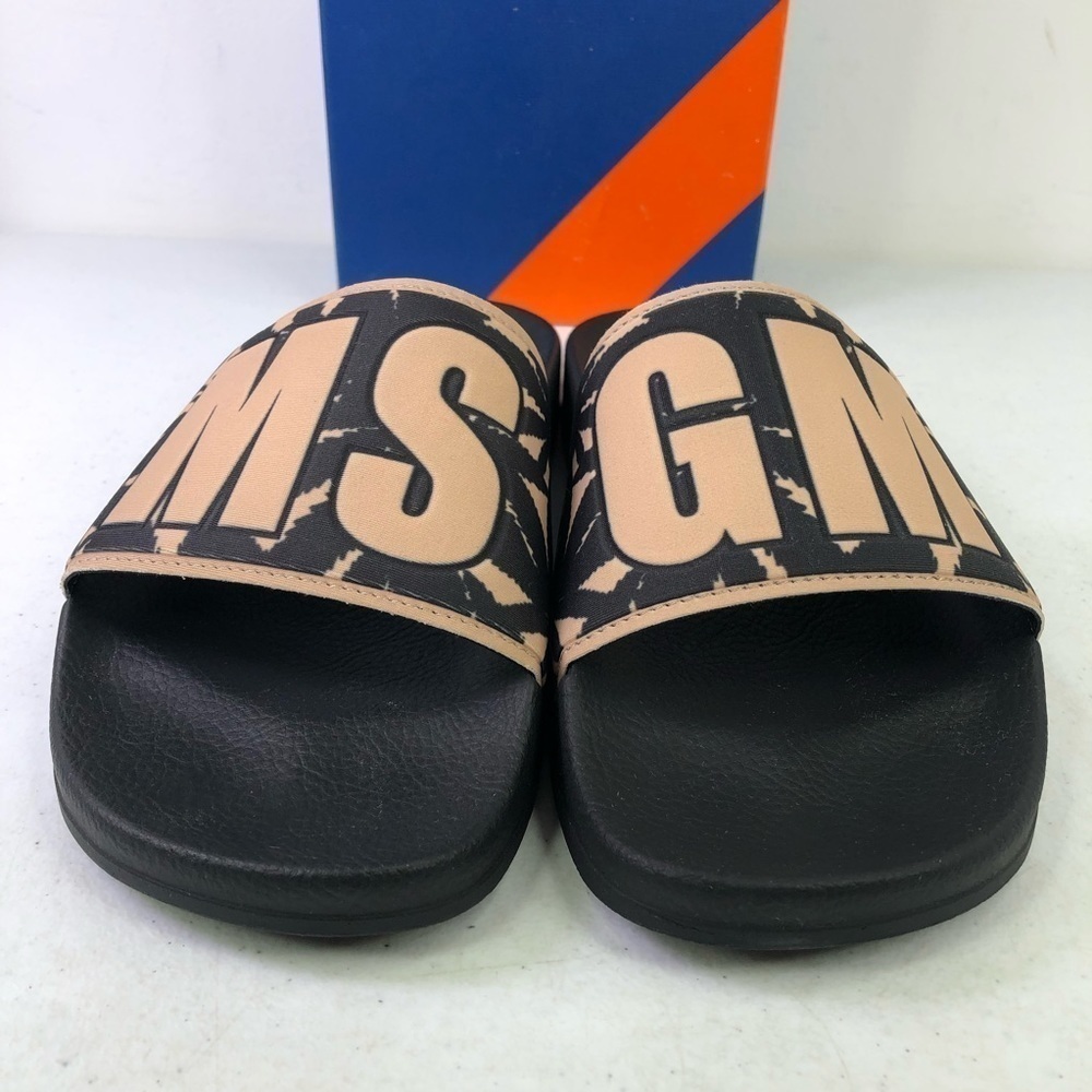 MSGM Men’s Black White Slide Sandals Size 7 $135. - Picture 4 of 8